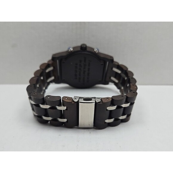 Unbranded Wooden Watch Quartz Chronograph Date Brown Dial New Battery 44 mm Mens - Picture 8 of 11